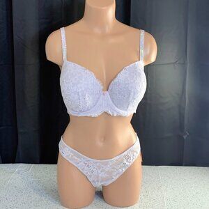 Victoria's Secret Dream Angels Lined TWINKLE Demi Bra Brazilian Panty Set 34DDD